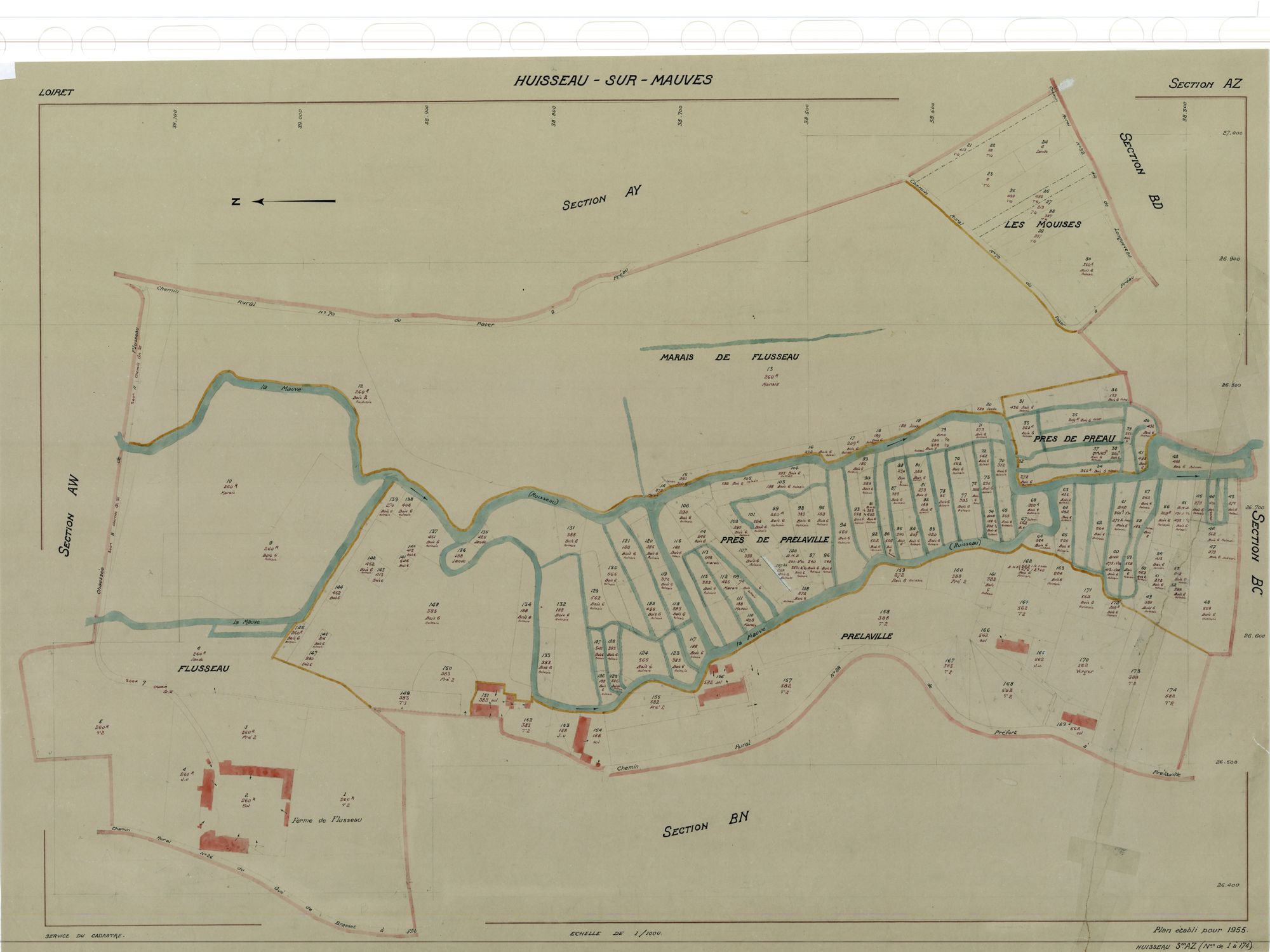 Huisseau-sur-Mauves - Sections