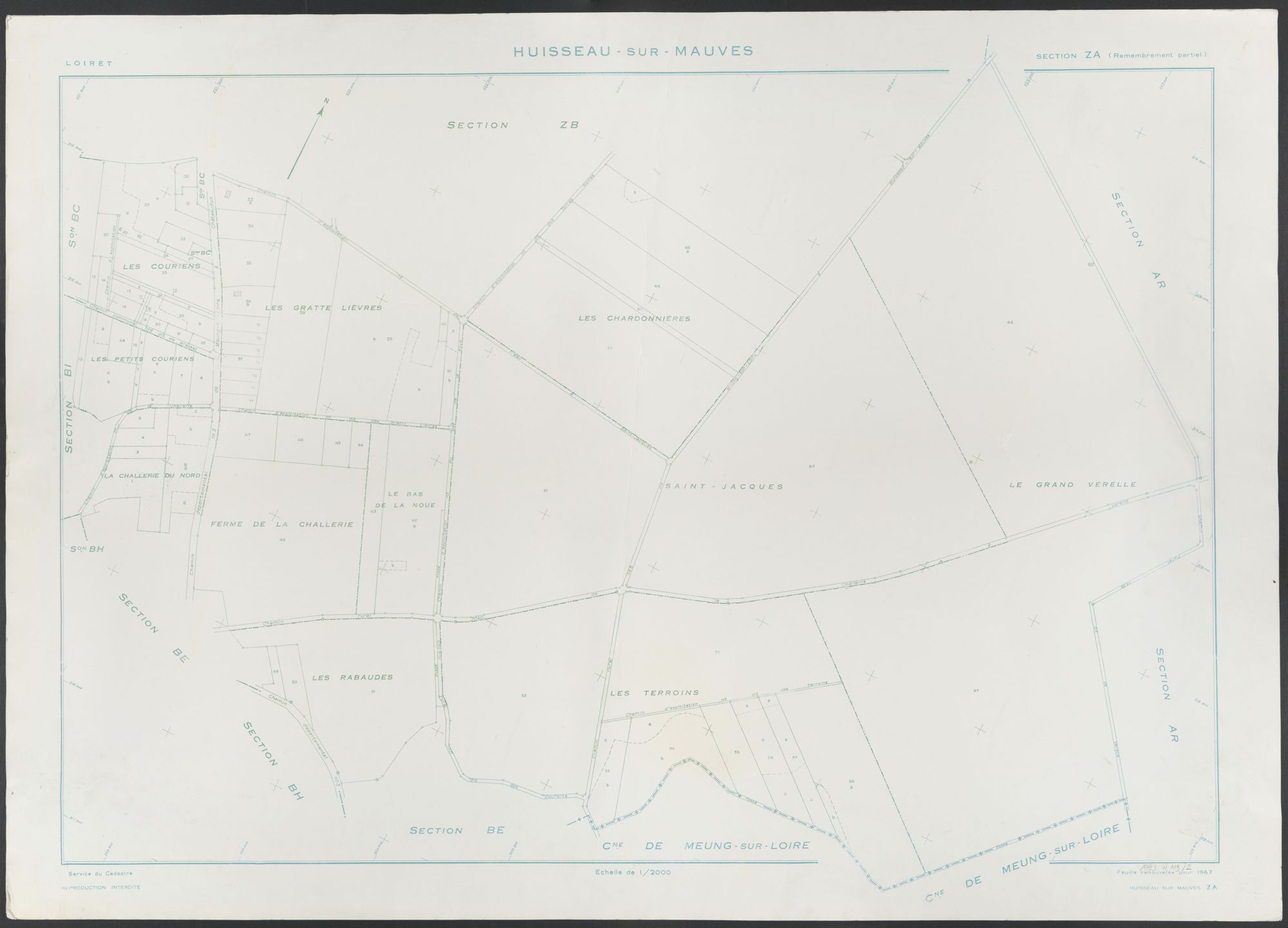 Huisseau-sur-Mauves - Sections