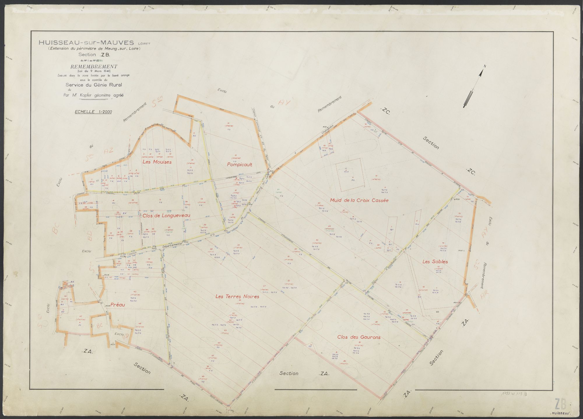 Huisseau-sur-Mauves - Sections