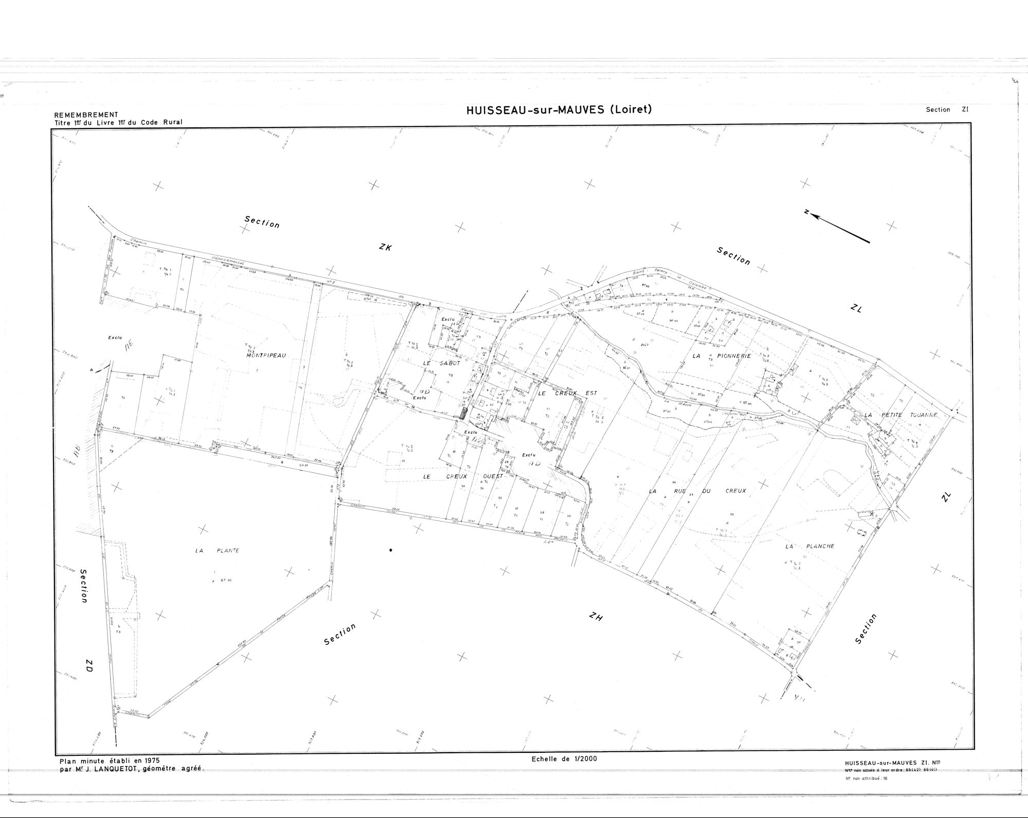 Huisseau-sur-Mauves - Sections