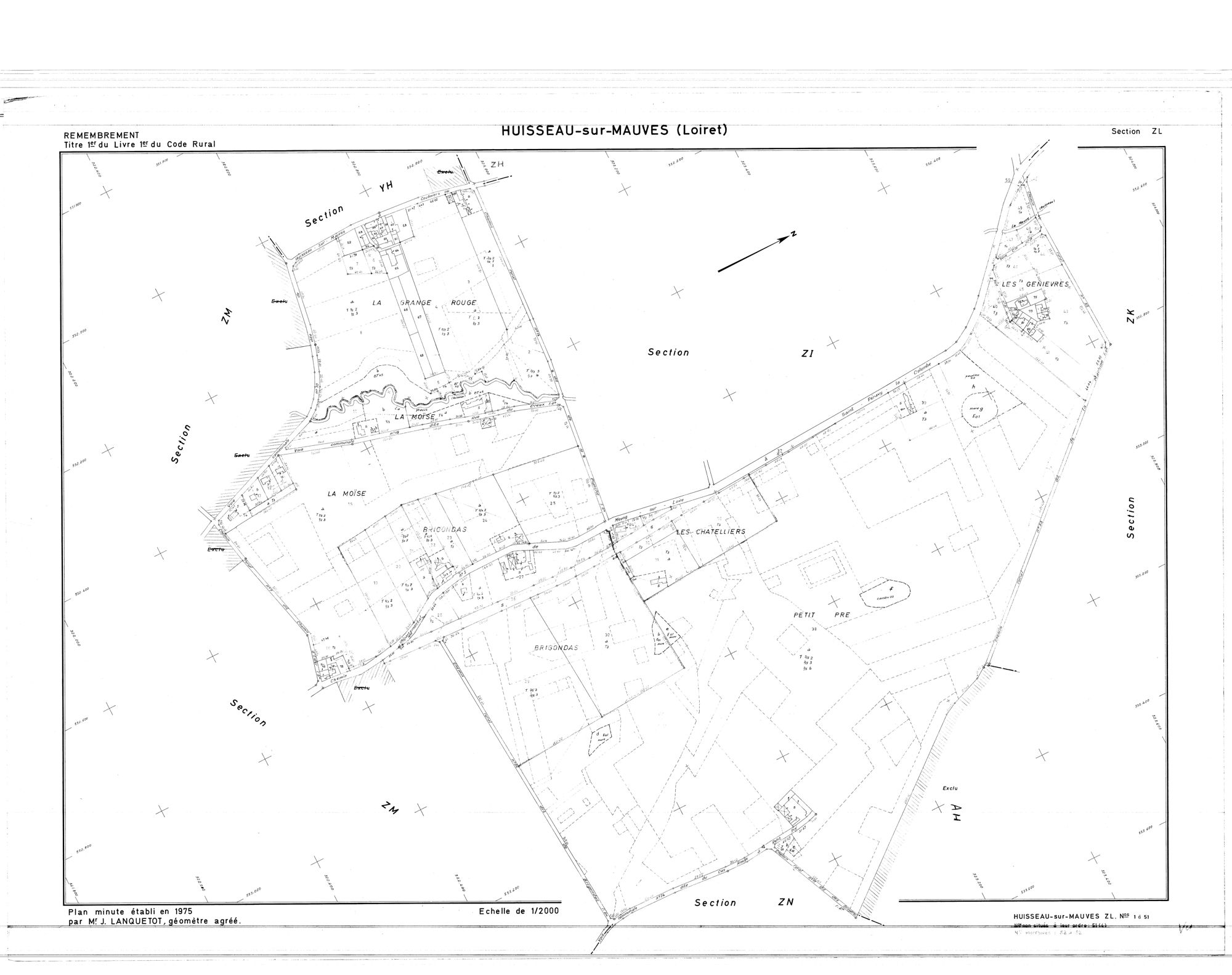 Huisseau-sur-Mauves - Sections