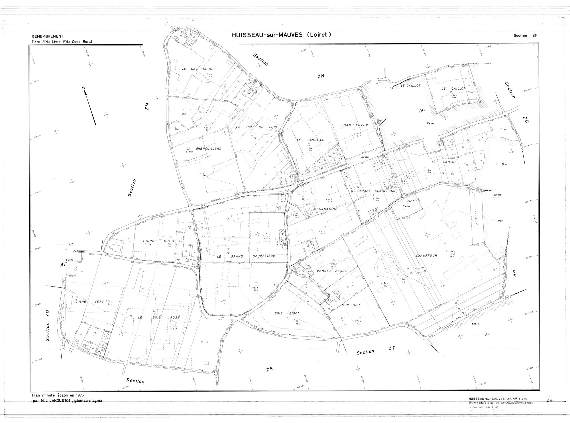 Huisseau-sur-Mauves - Sections
