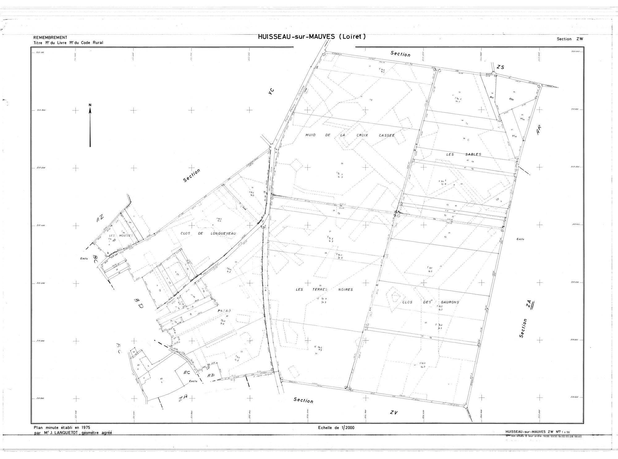 Huisseau-sur-Mauves - Sections