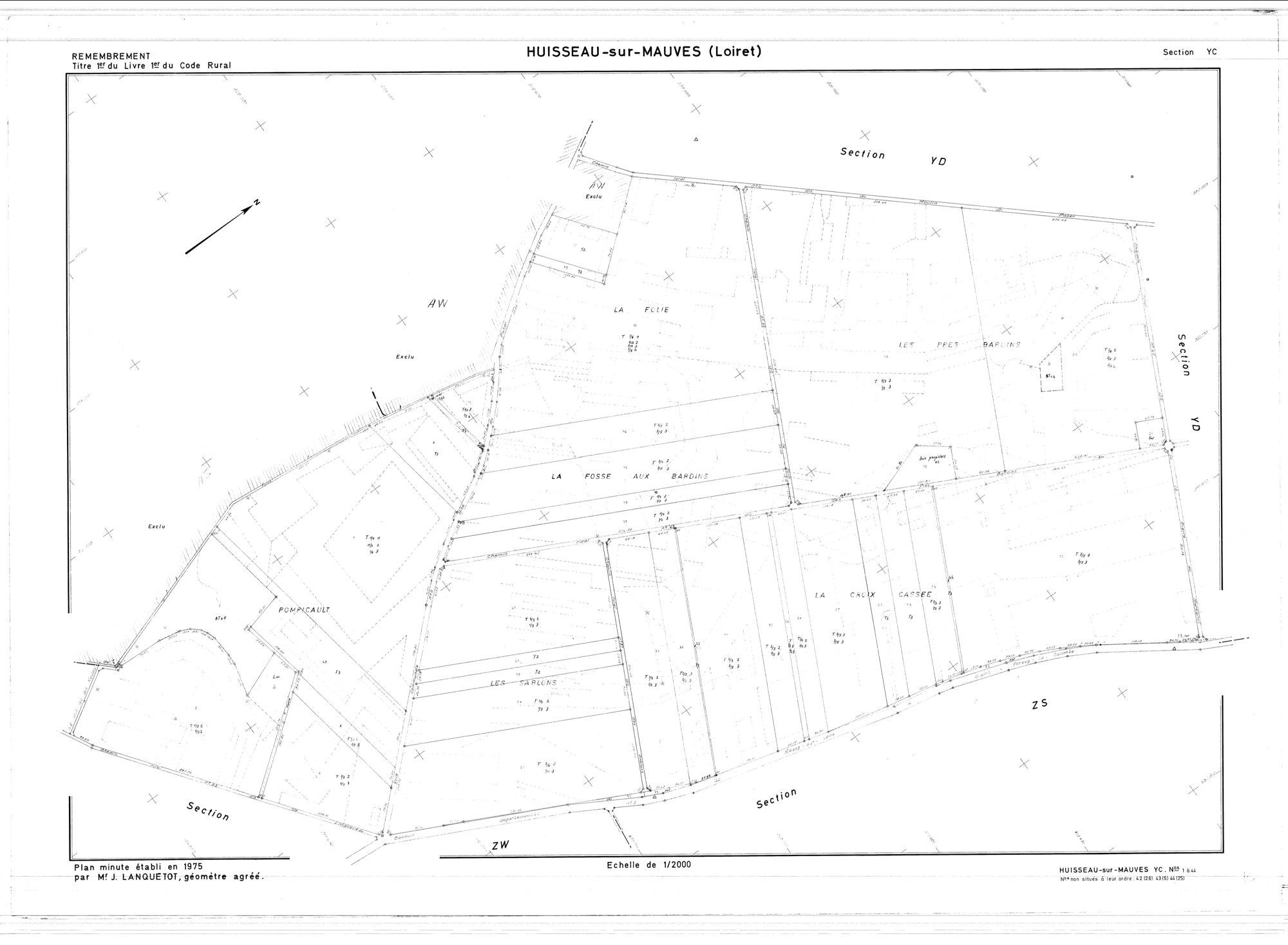 Huisseau-sur-Mauves - Sections