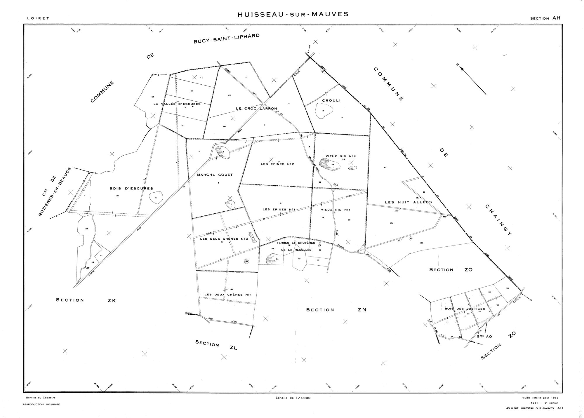 Huisseau-sur-Mauves - Sections