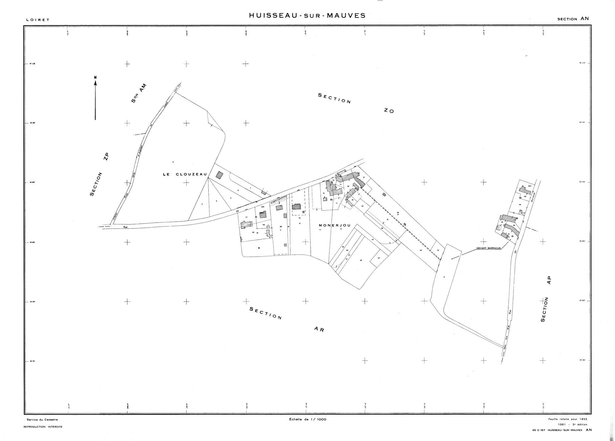 Huisseau-sur-Mauves - Sections