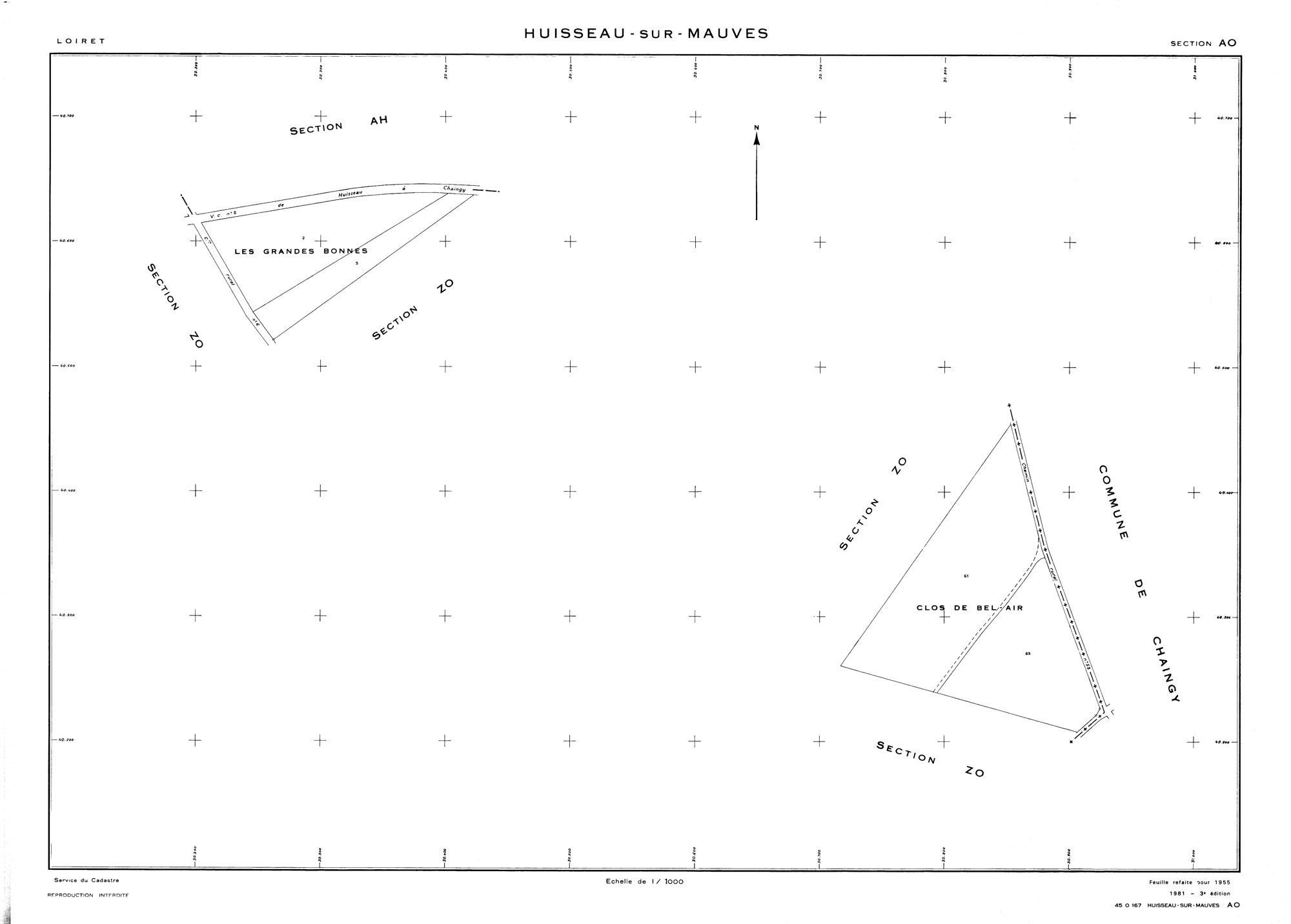 Huisseau-sur-Mauves - Sections