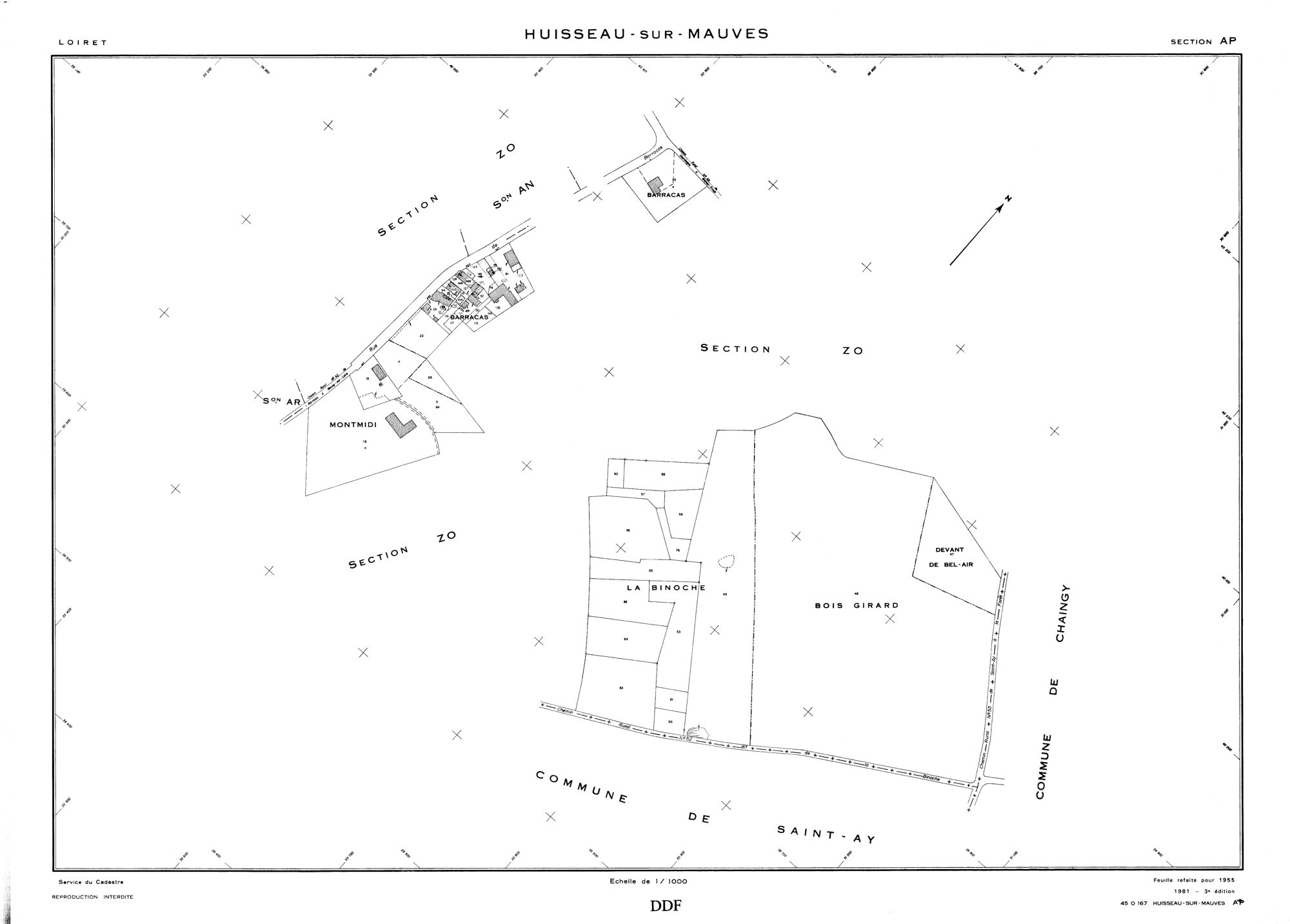 Huisseau-sur-Mauves - Sections