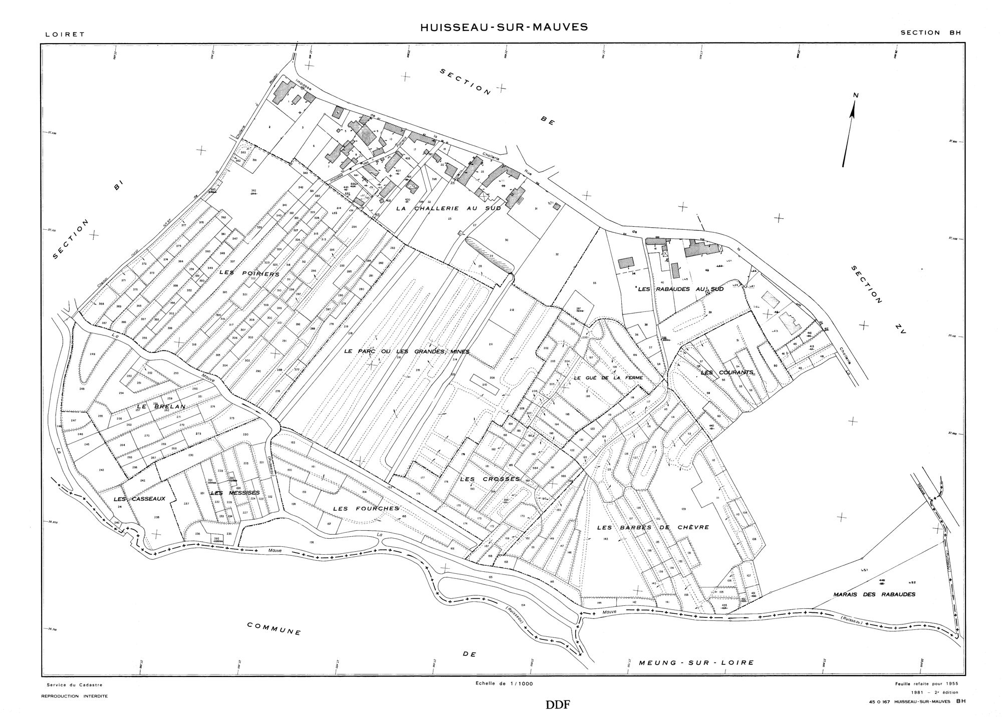 Huisseau-sur-Mauves - Sections