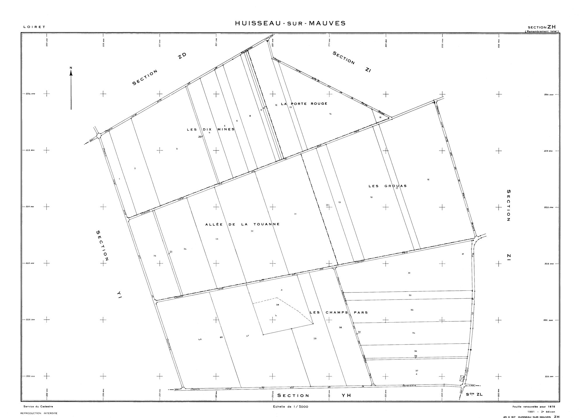 Huisseau-sur-Mauves - Sections