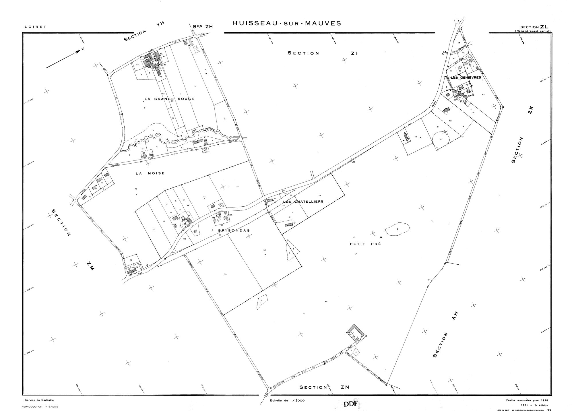 Huisseau-sur-Mauves - Sections