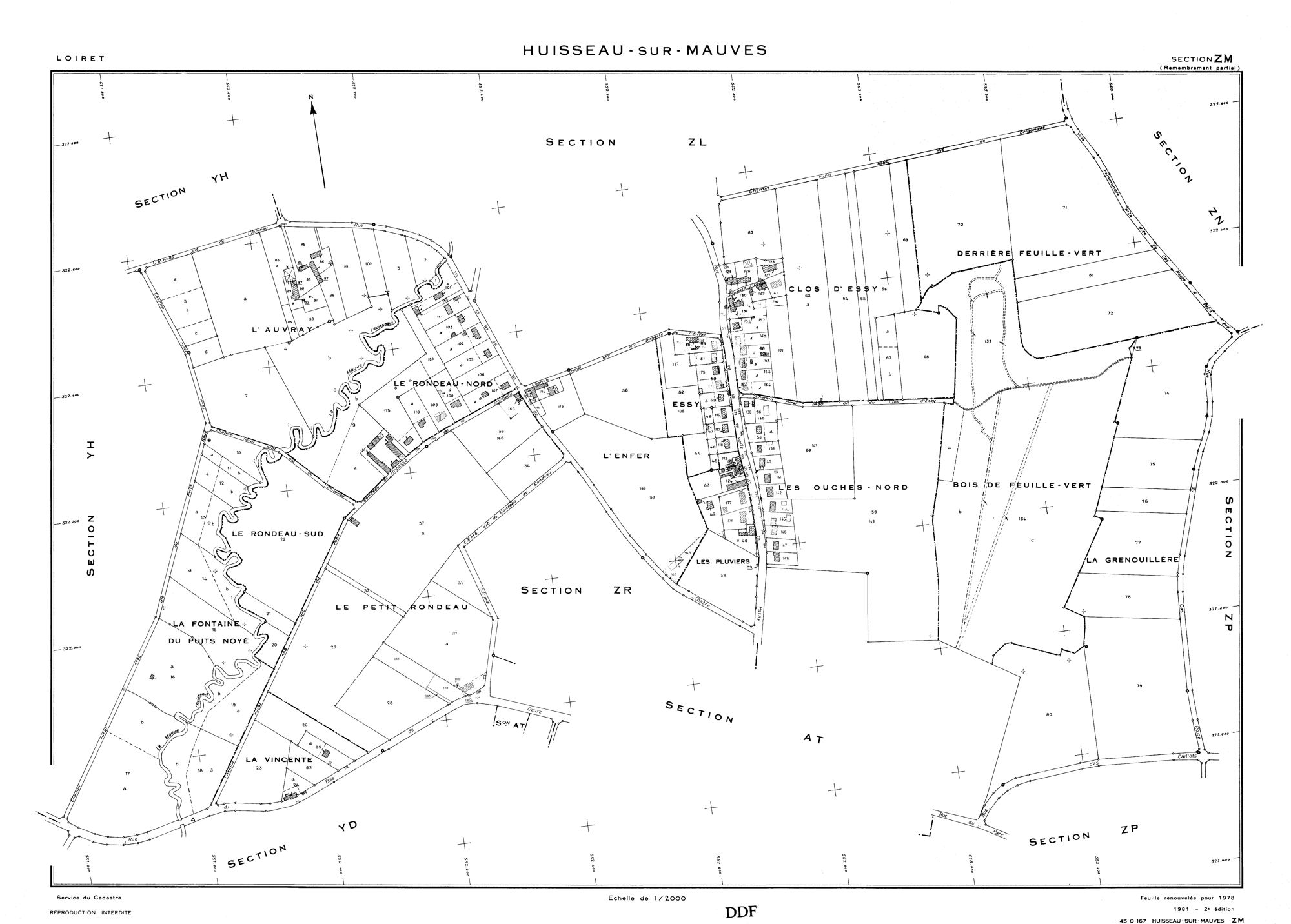Huisseau-sur-Mauves - Sections