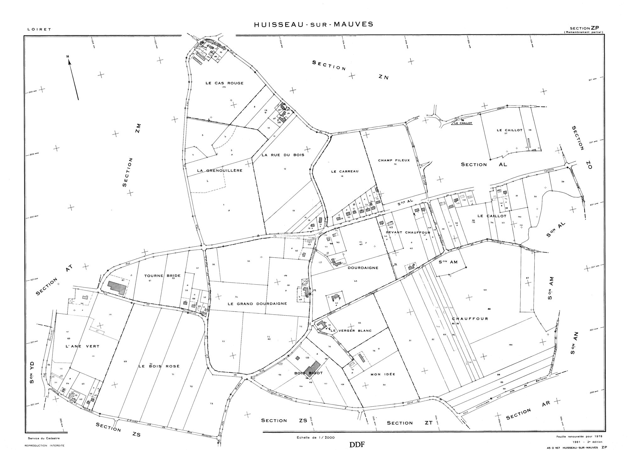 Huisseau-sur-Mauves - Sections