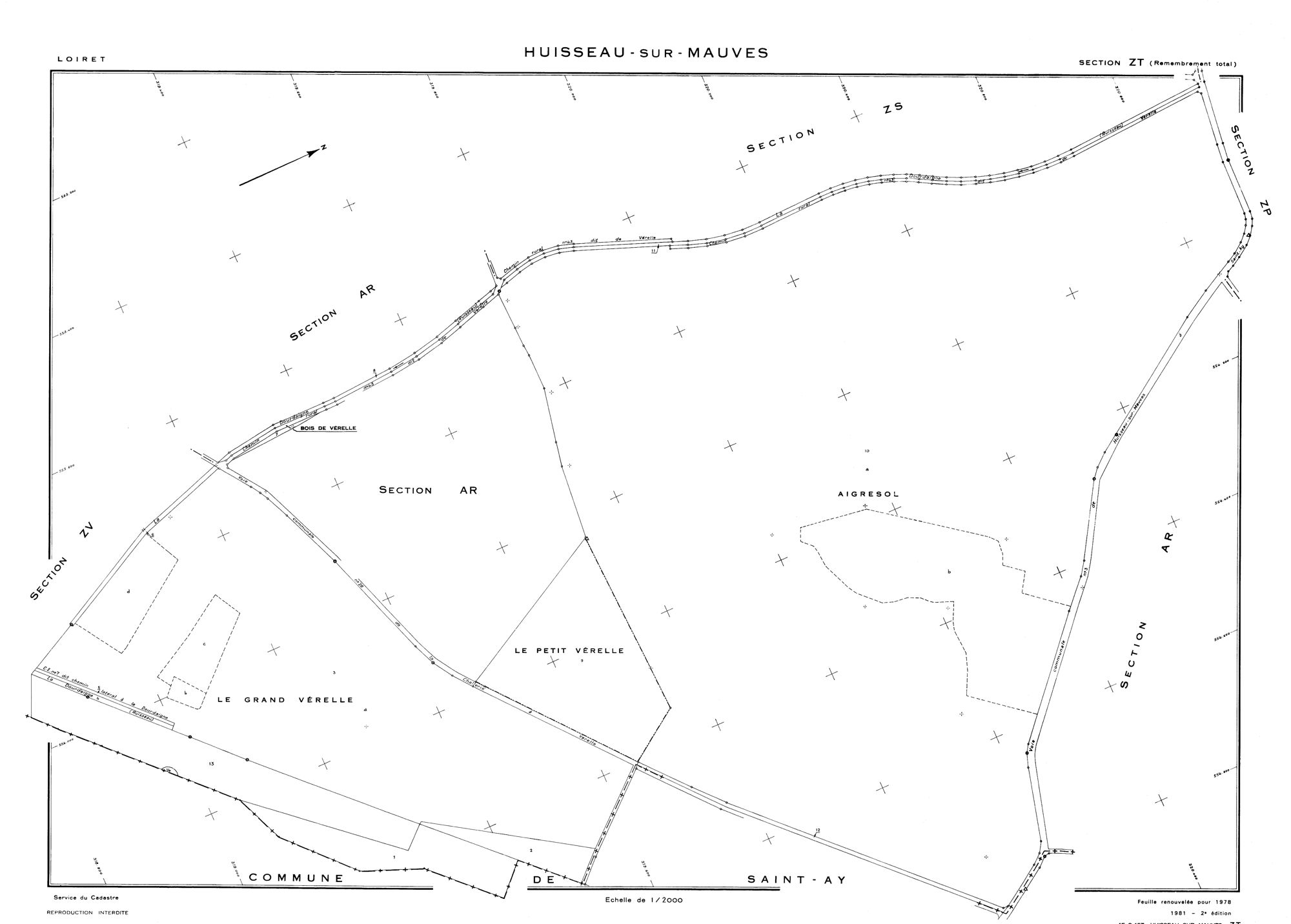 Huisseau-sur-Mauves - Sections