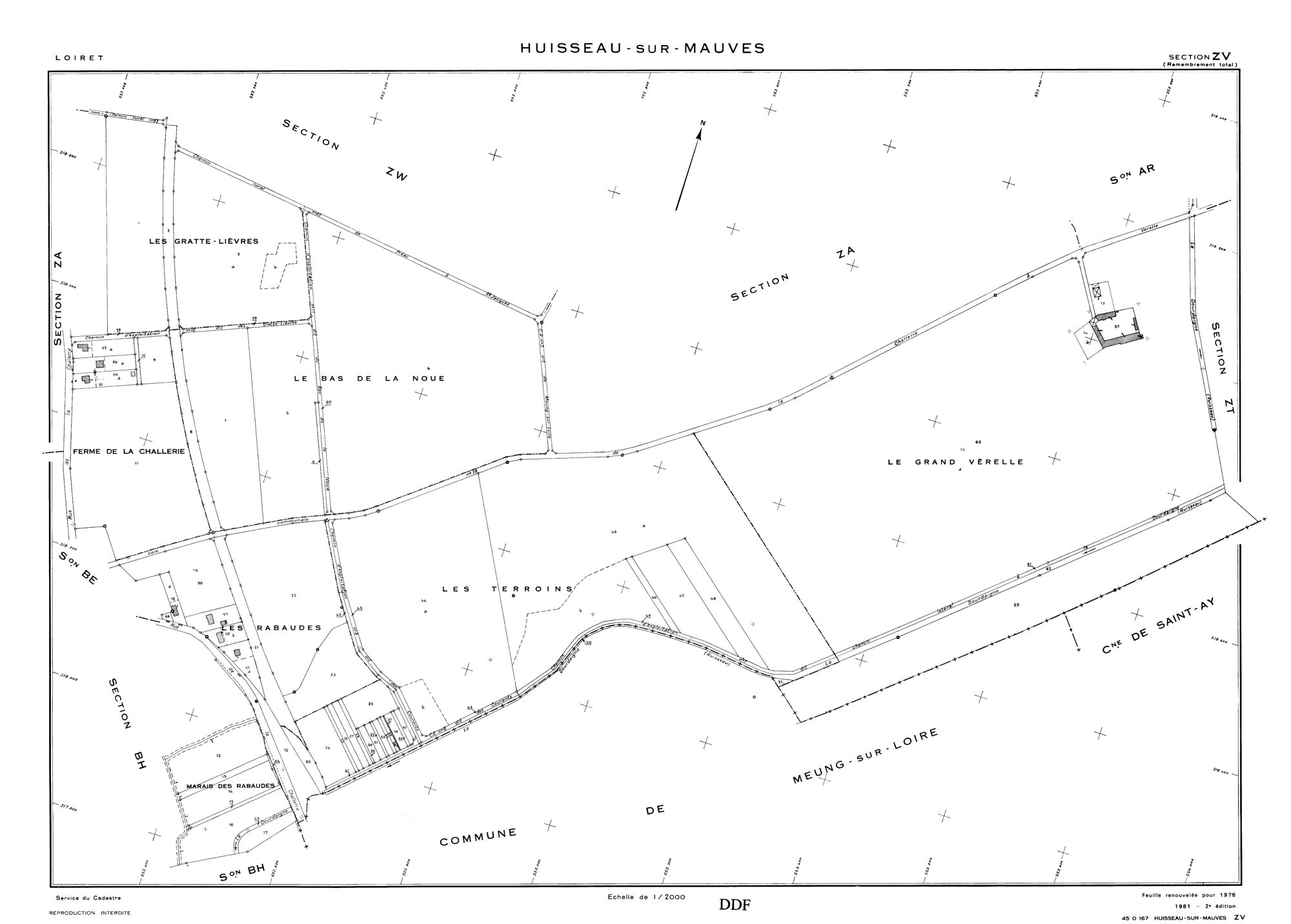 Huisseau-sur-Mauves - Sections
