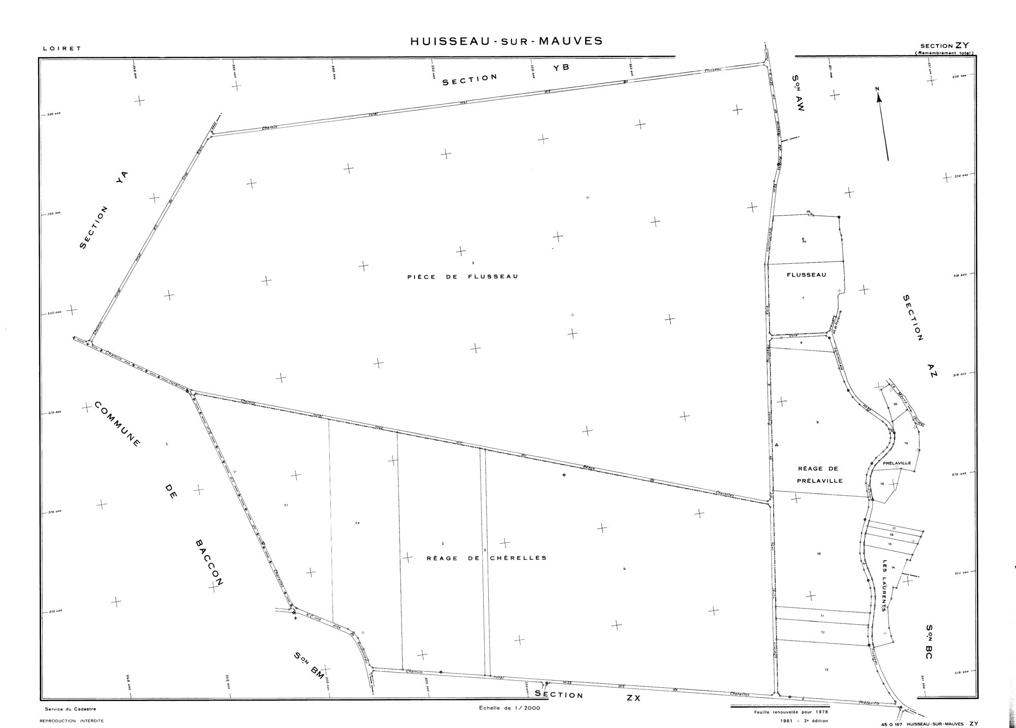 Huisseau-sur-Mauves - Sections