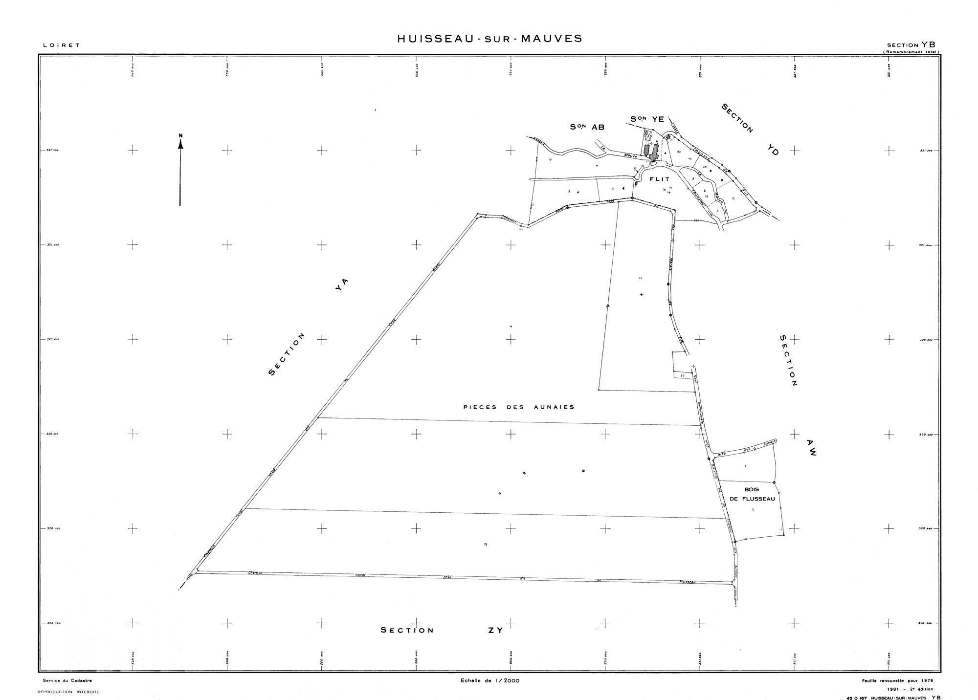 Huisseau-sur-Mauves - Sections