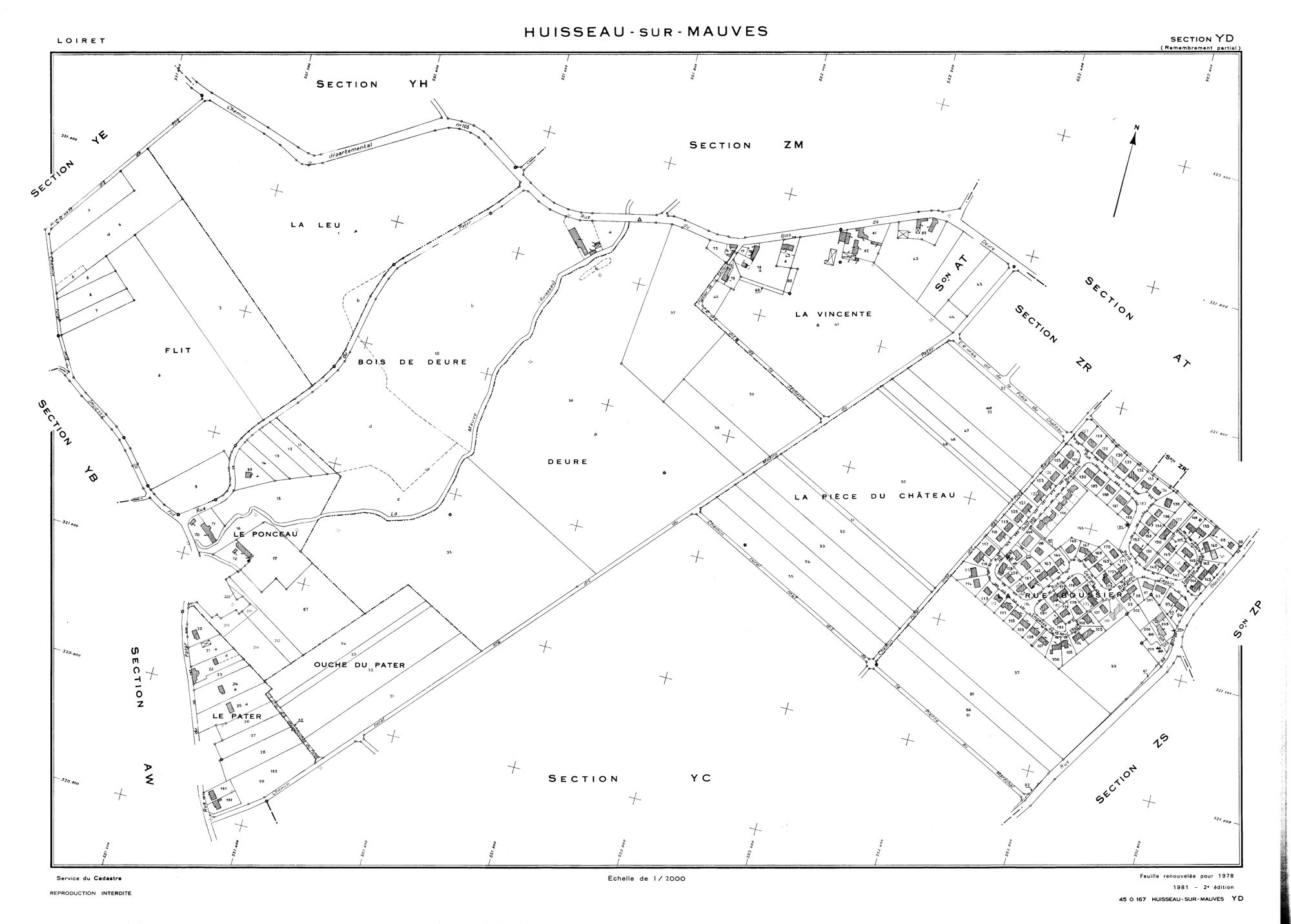 Huisseau-sur-Mauves - Sections