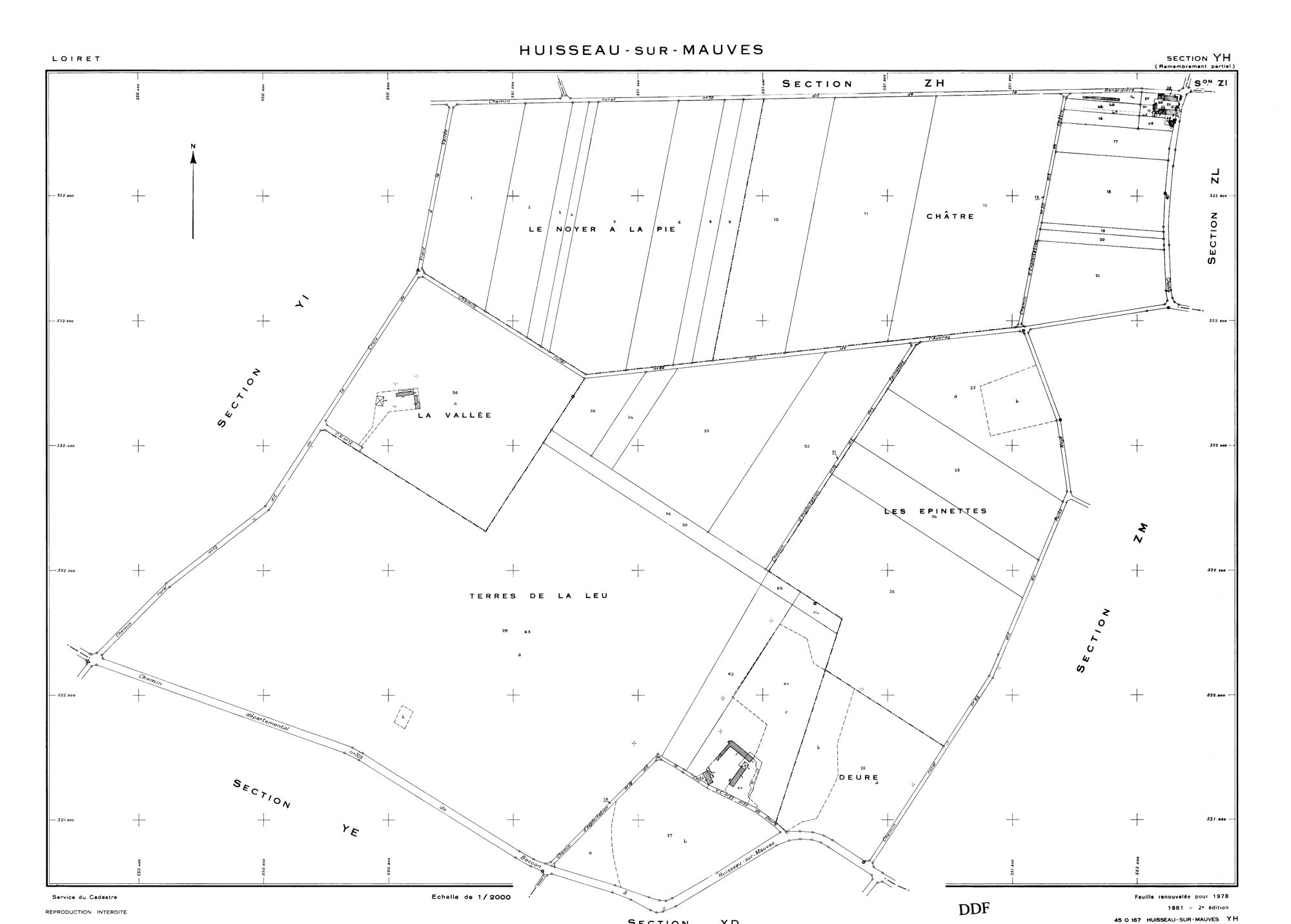 Huisseau-sur-Mauves - Sections