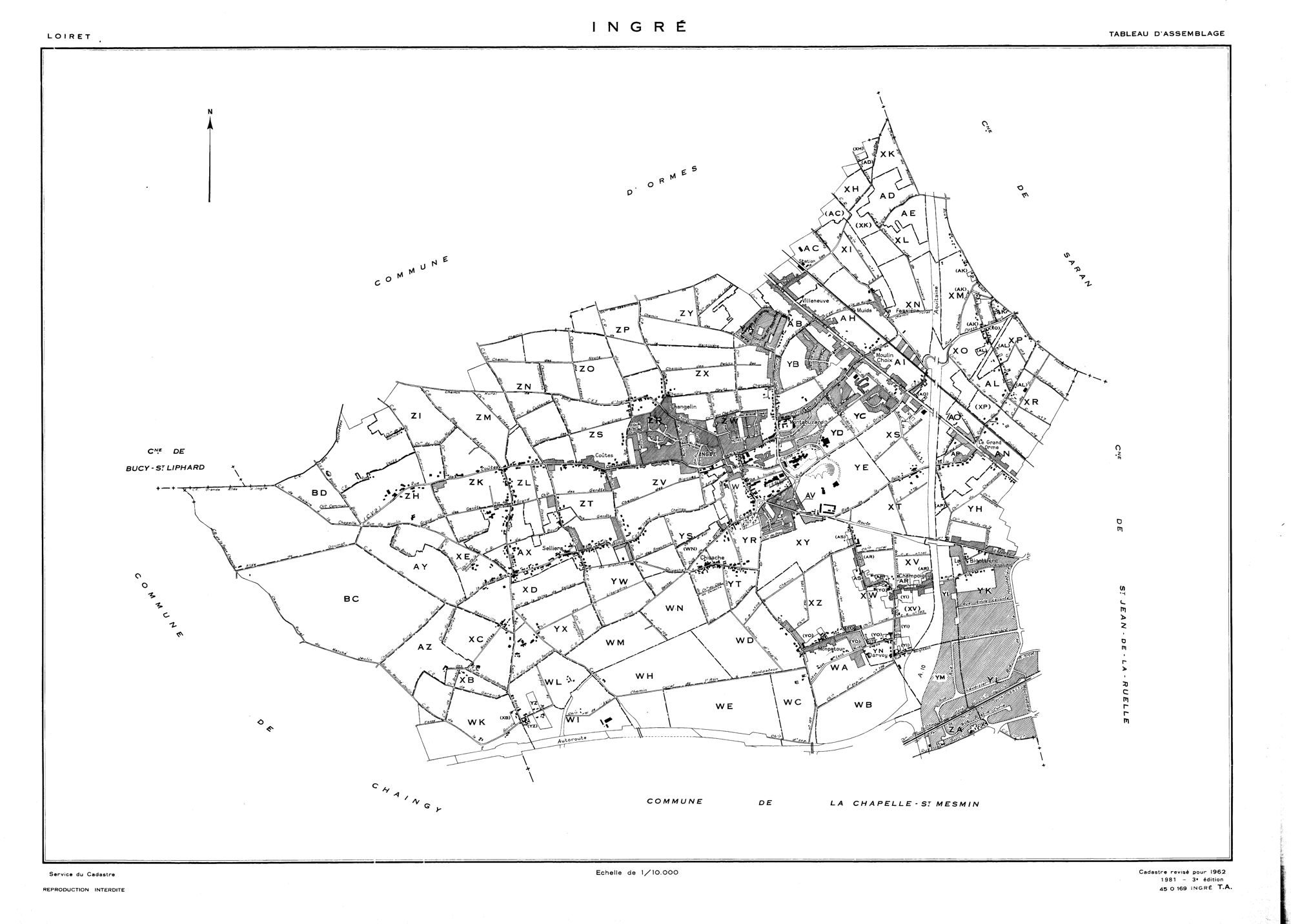 Ingré - Tableau d'assemblage
