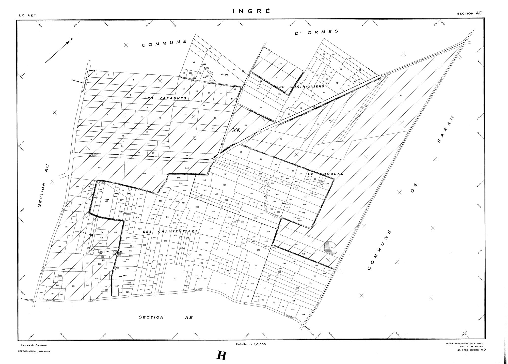 Ingré - Sections