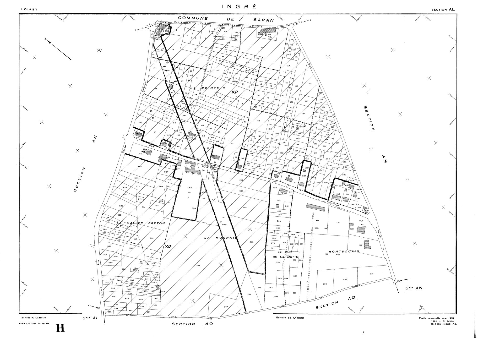 Ingré - Sections