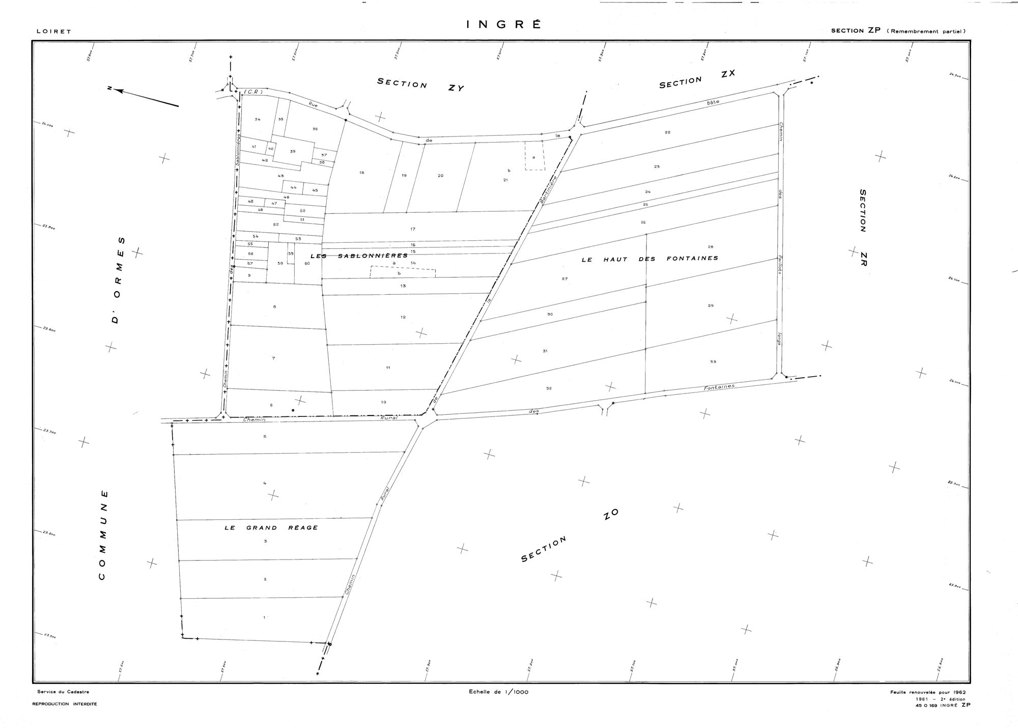Ingré - Sections
