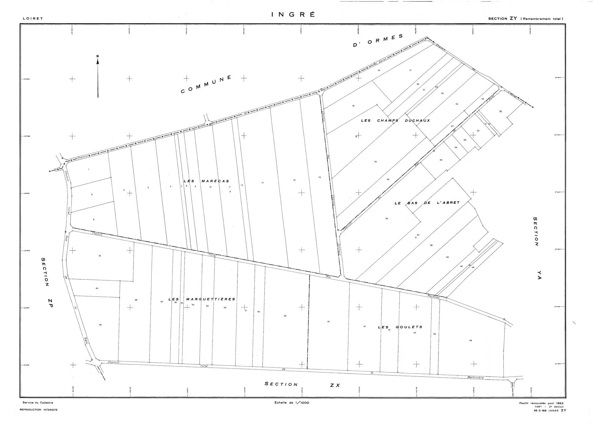 Ingré - Sections