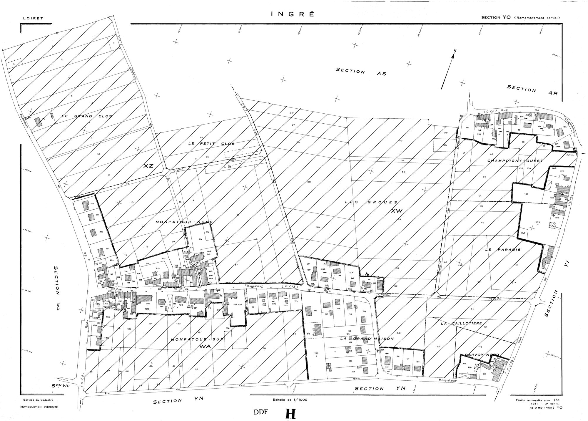 Ingré - Sections