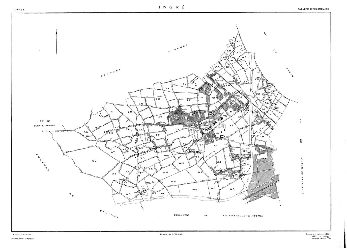 Ingré - Tableau d'assemblage