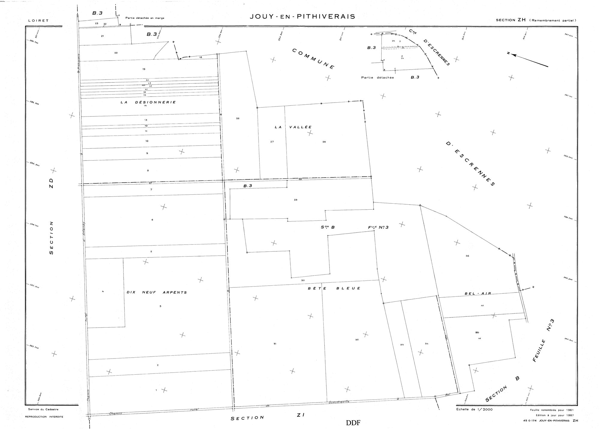 Jouy-en-Pithiverais - Sections