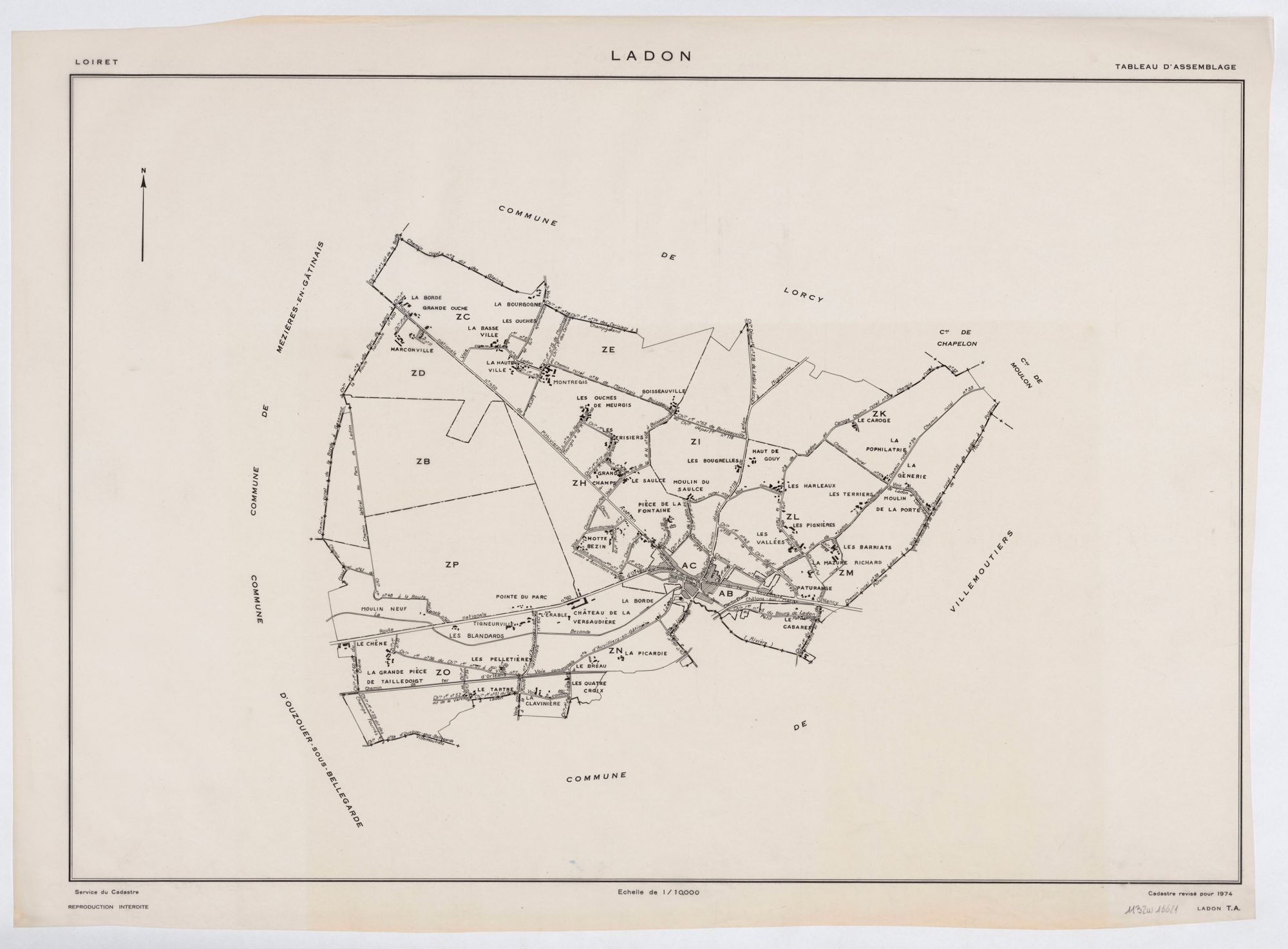 Ladon - Tableau d'assemblage