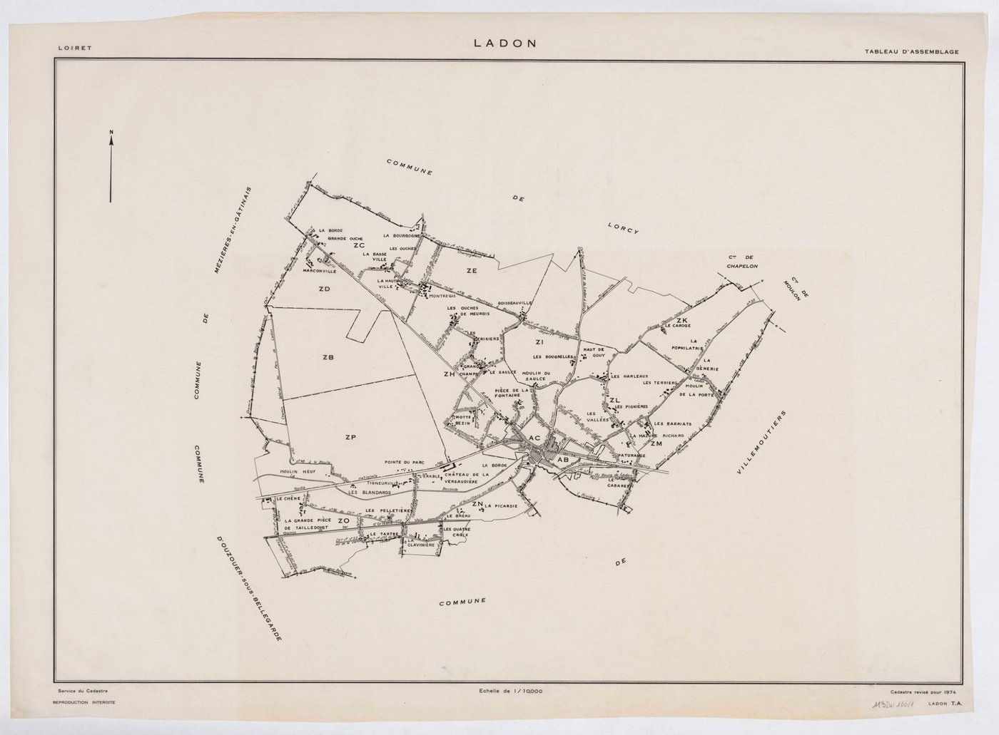 Ladon - Tableau d'assemblage