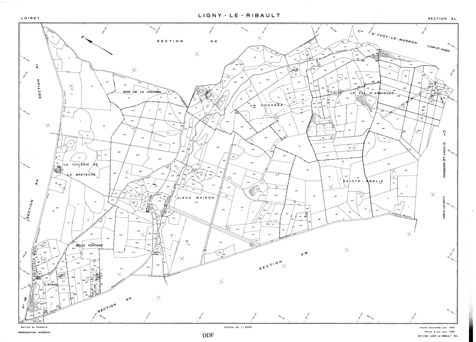 Ligny-Le-Ribault - Sections