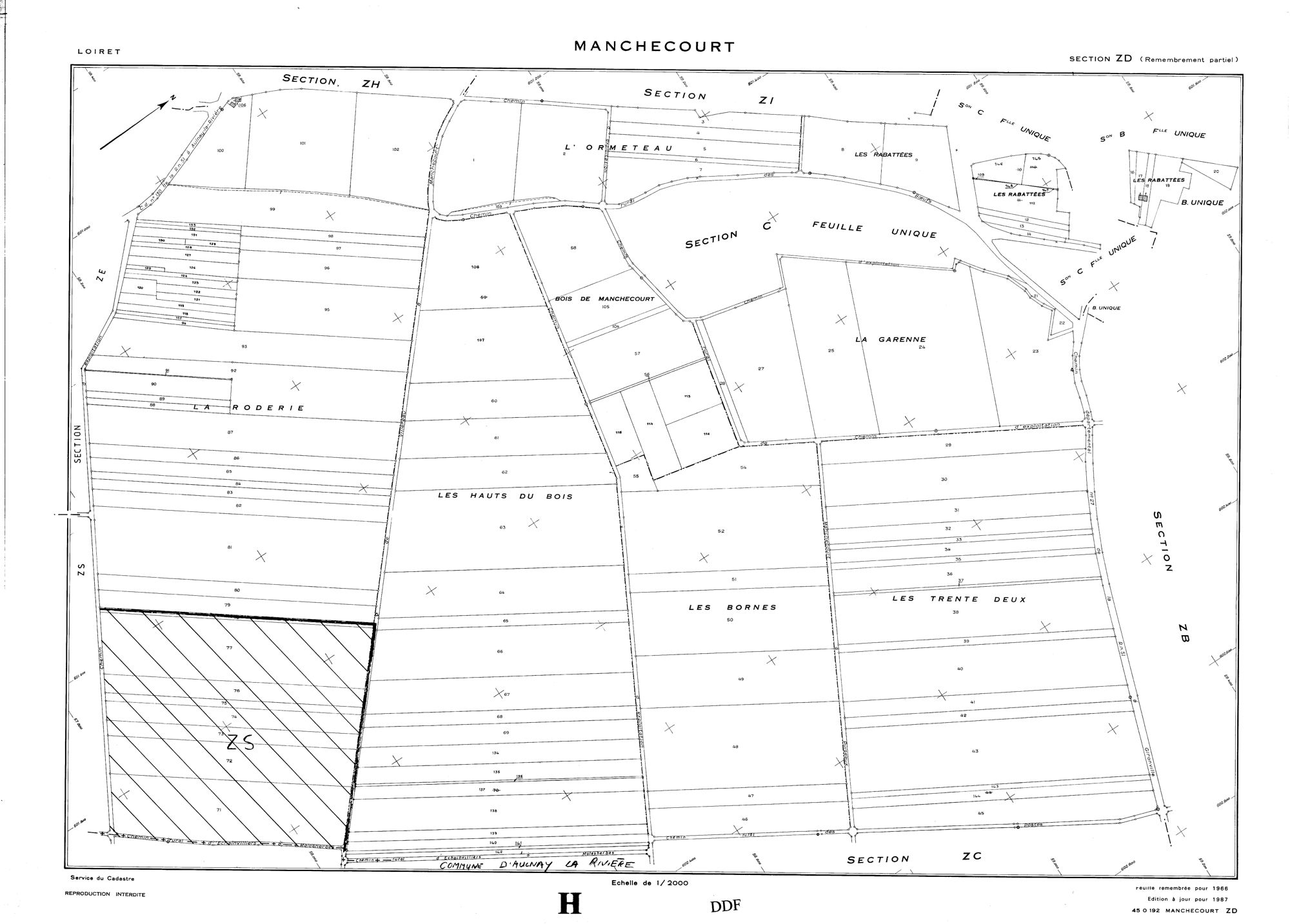 Manchecourt - Sections