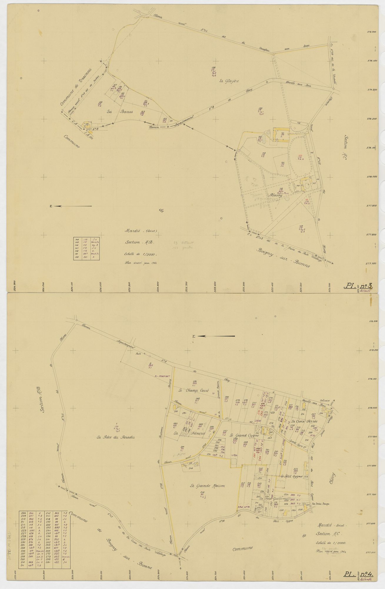 Mardié - Sections