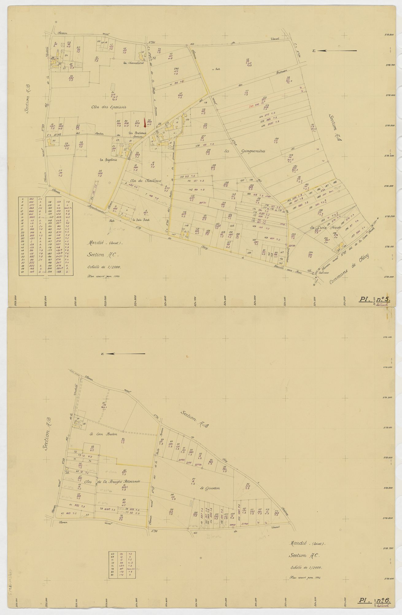 Mardié - Sections