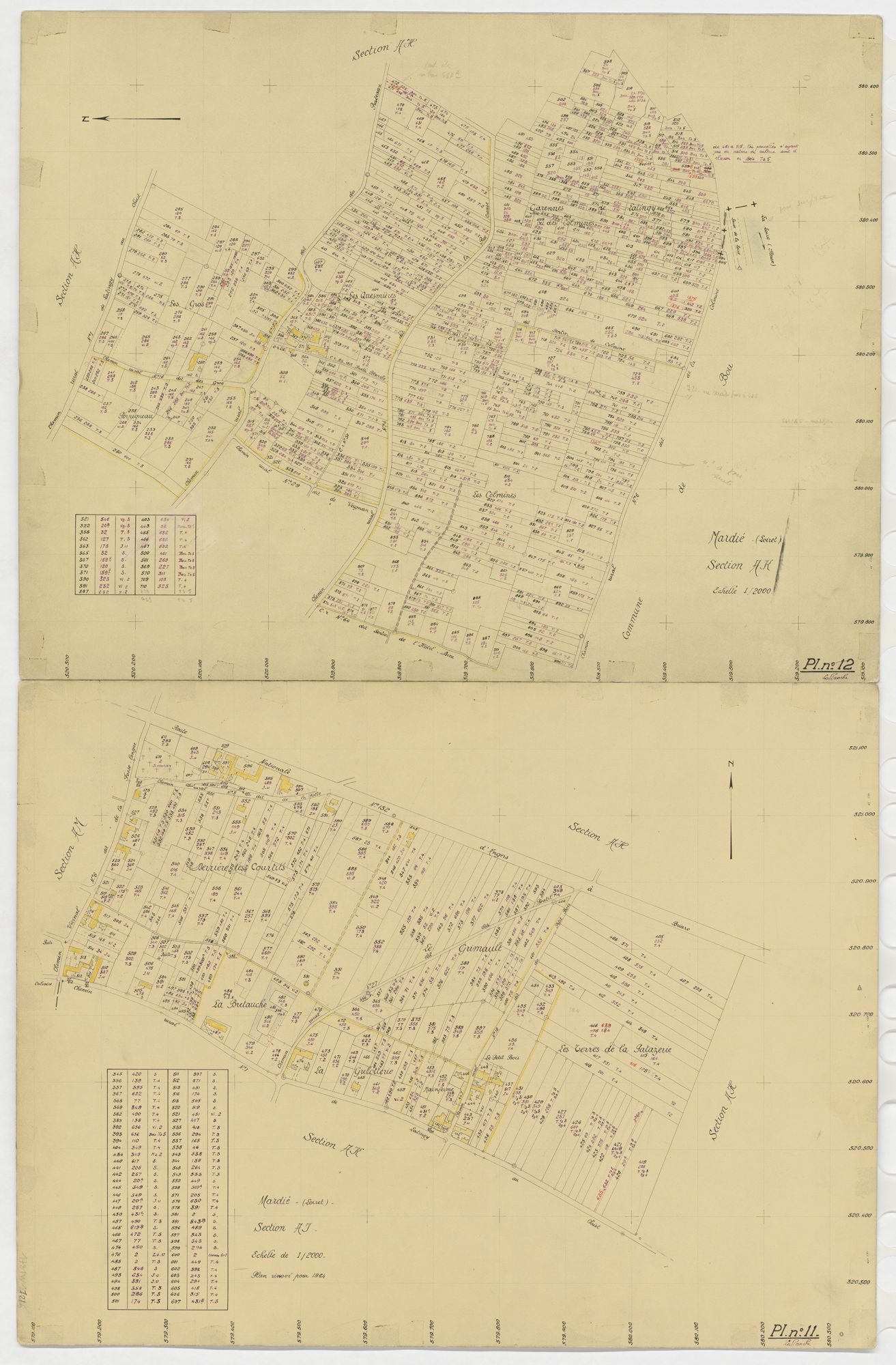 Mardié - Sections