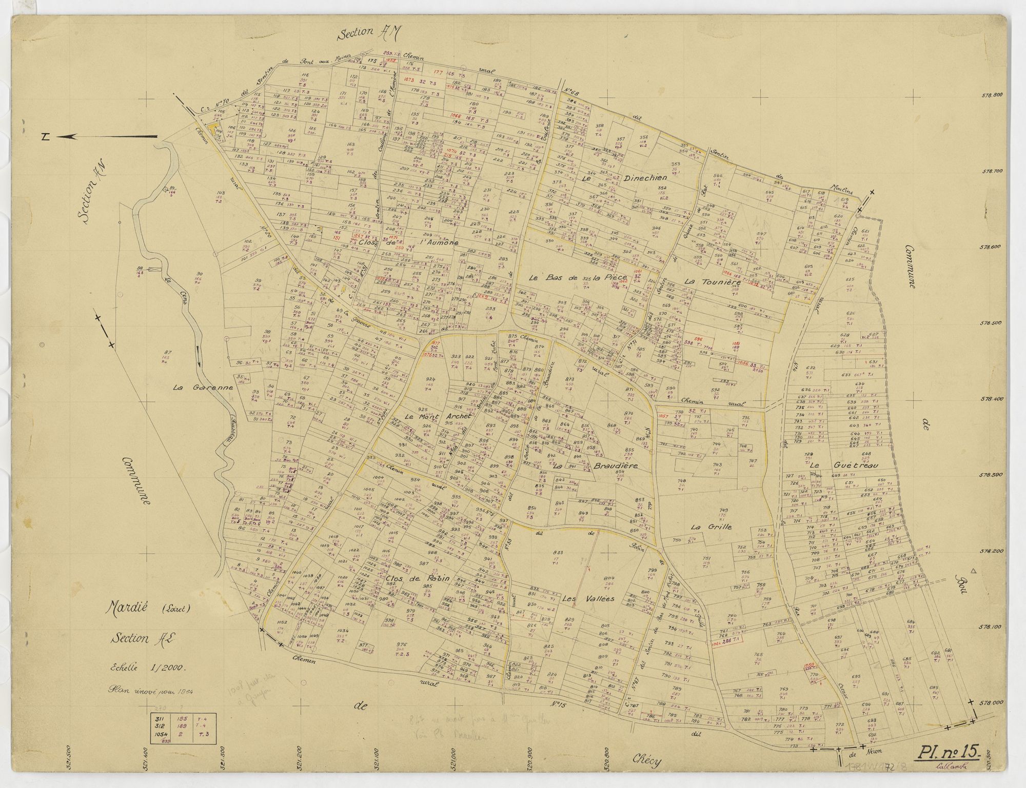 Mardié - Sections