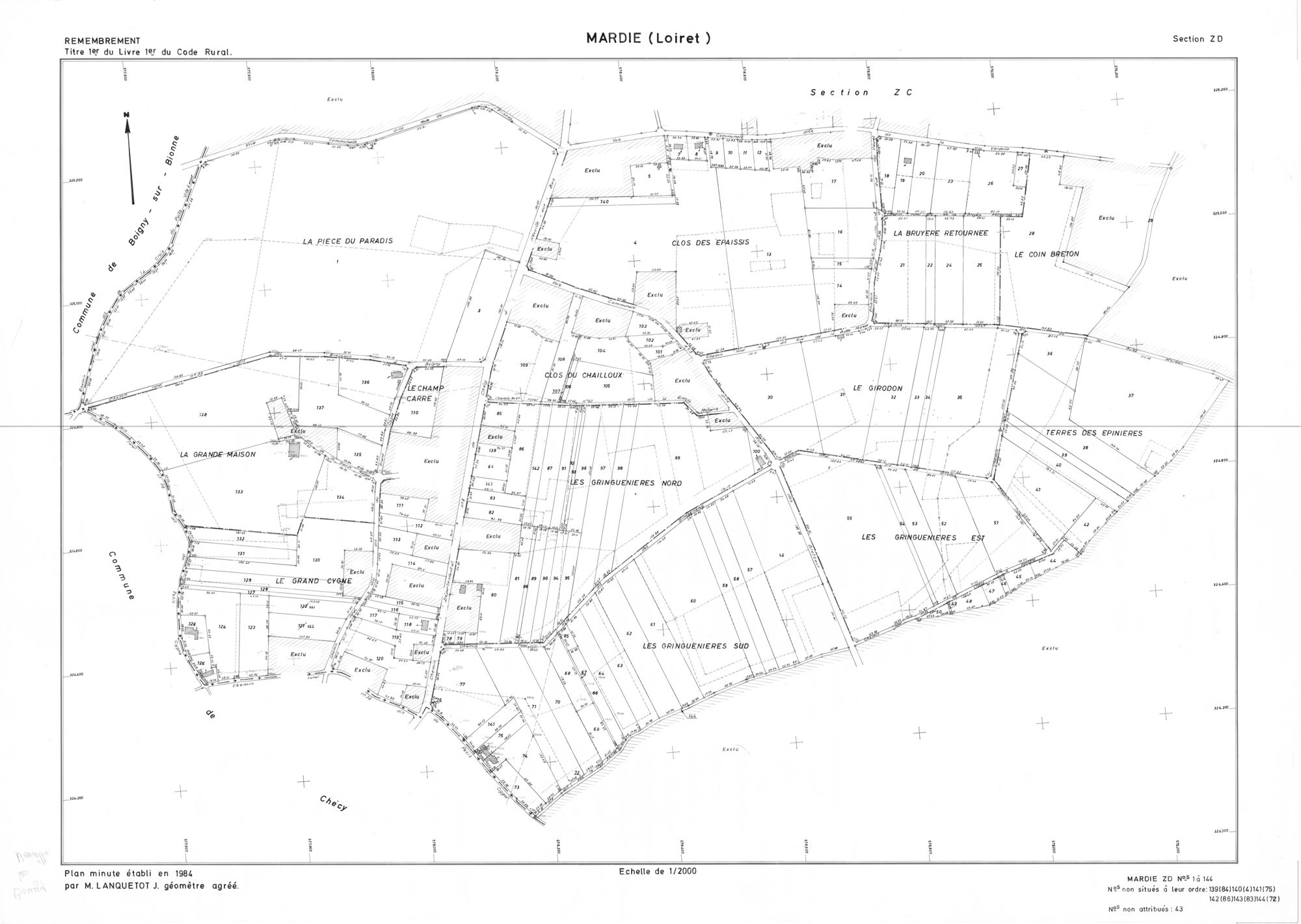 Mardié - Sections