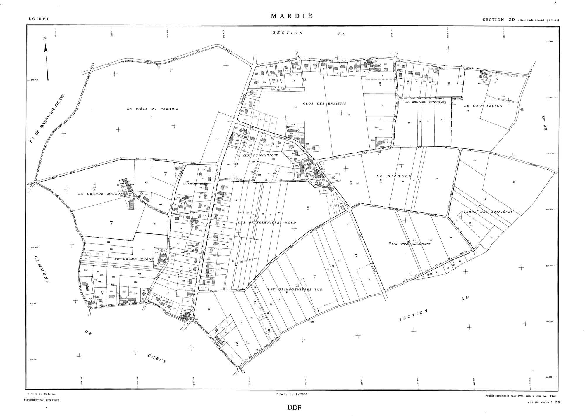 Mardié - Sections