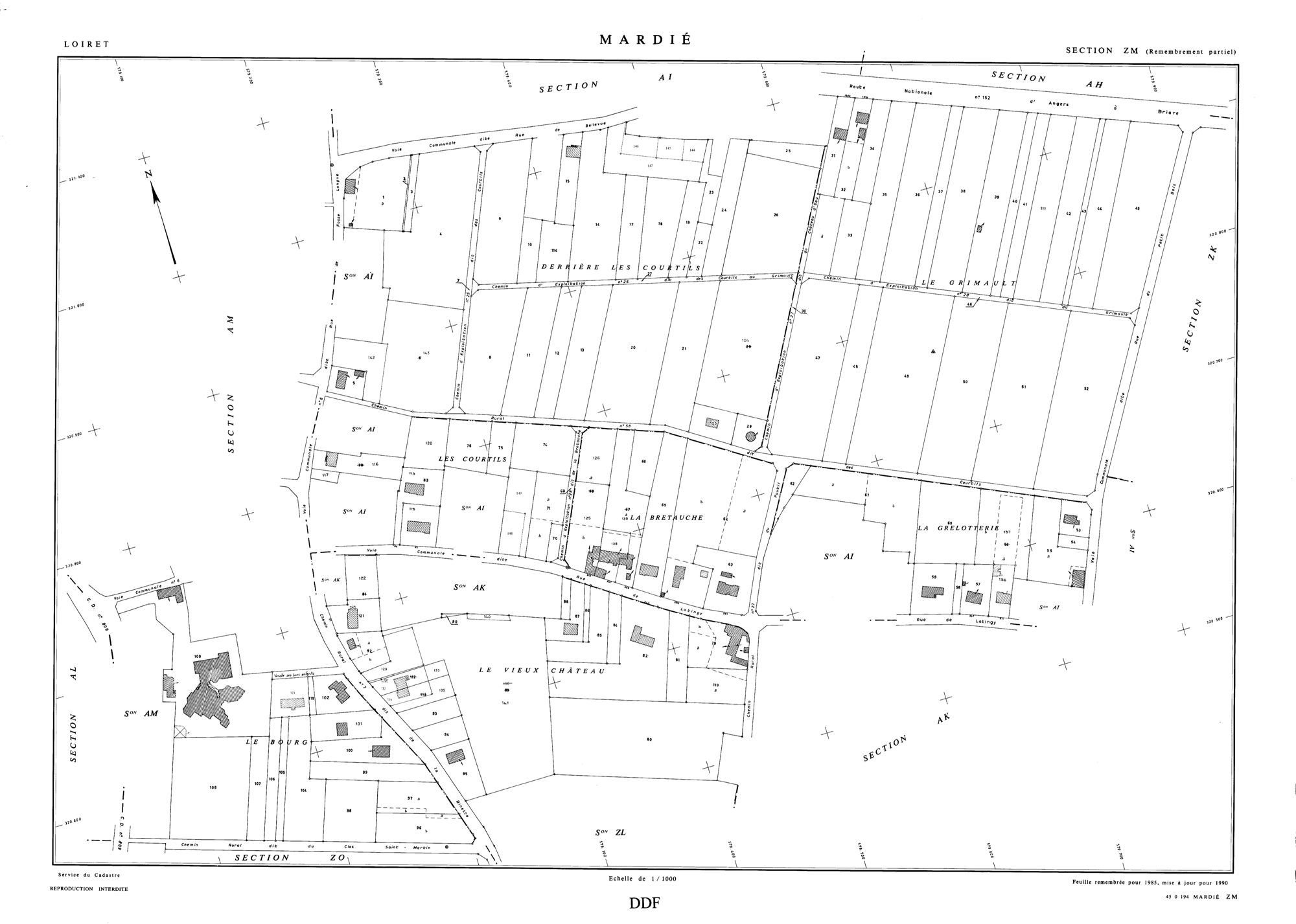 Mardié - Sections