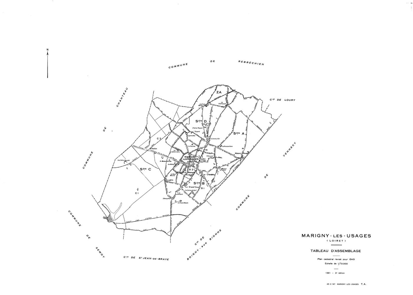 Marigny-les-Usages - Tableau d'assemblage