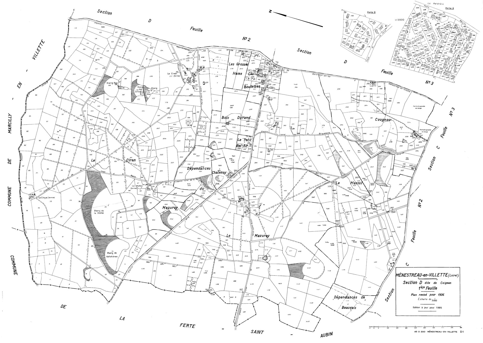Ménestreau-en-Villette - Sections