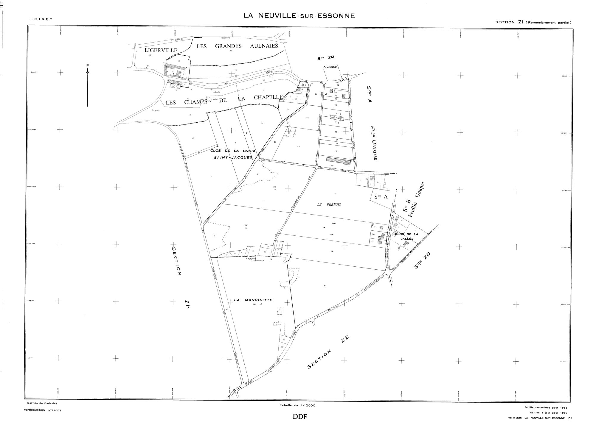 La Neuville-sur-Essonne - Sections