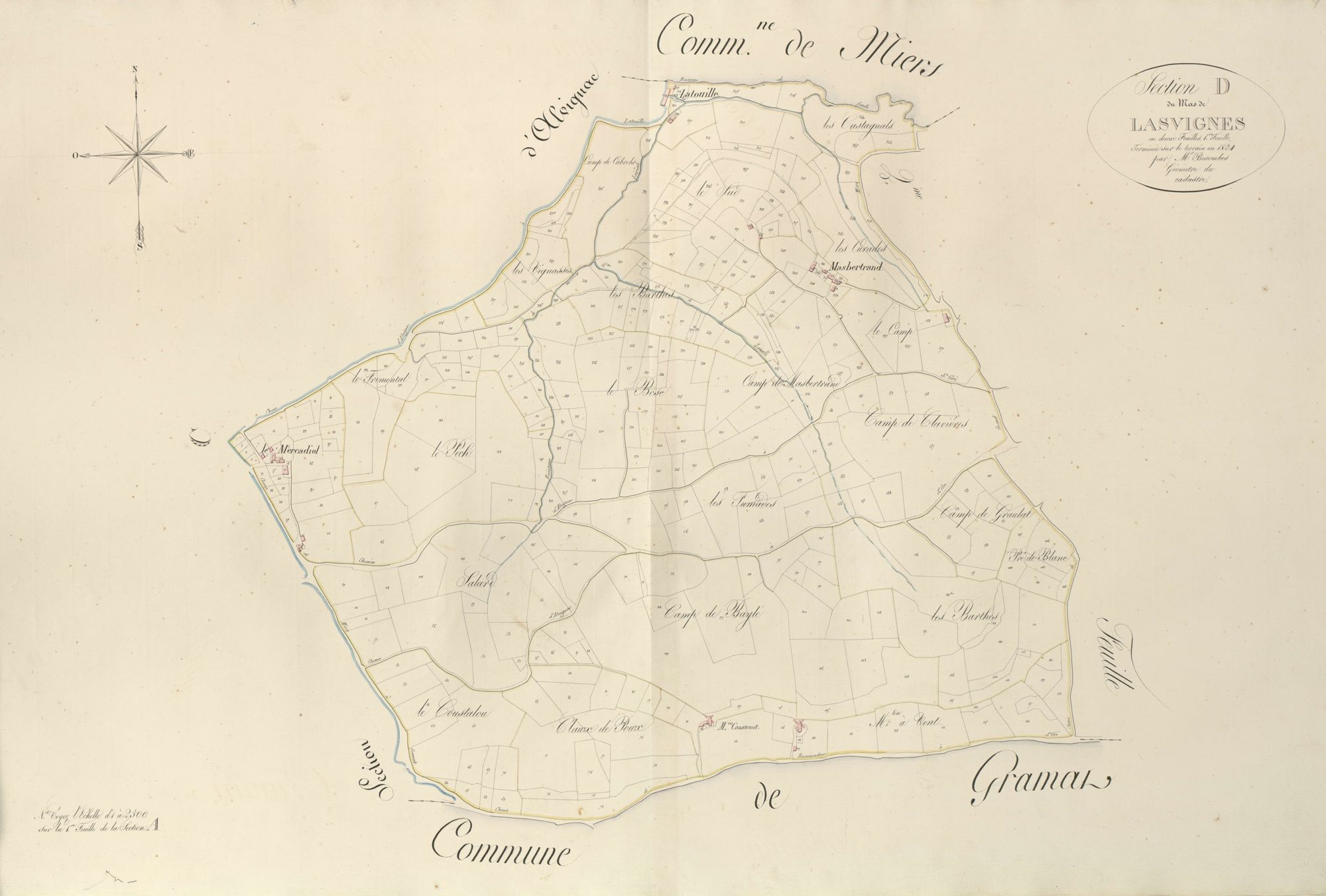 section D du mas de Lasvignes, 1ère feuille