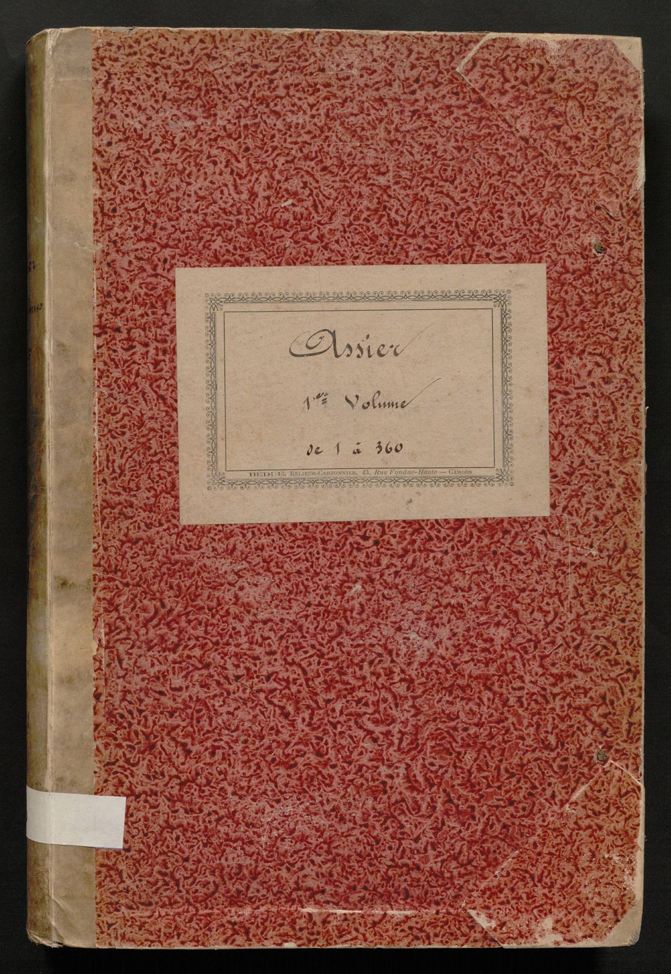 Folios 1-360. Augmentations et diminutions (1843-1898)