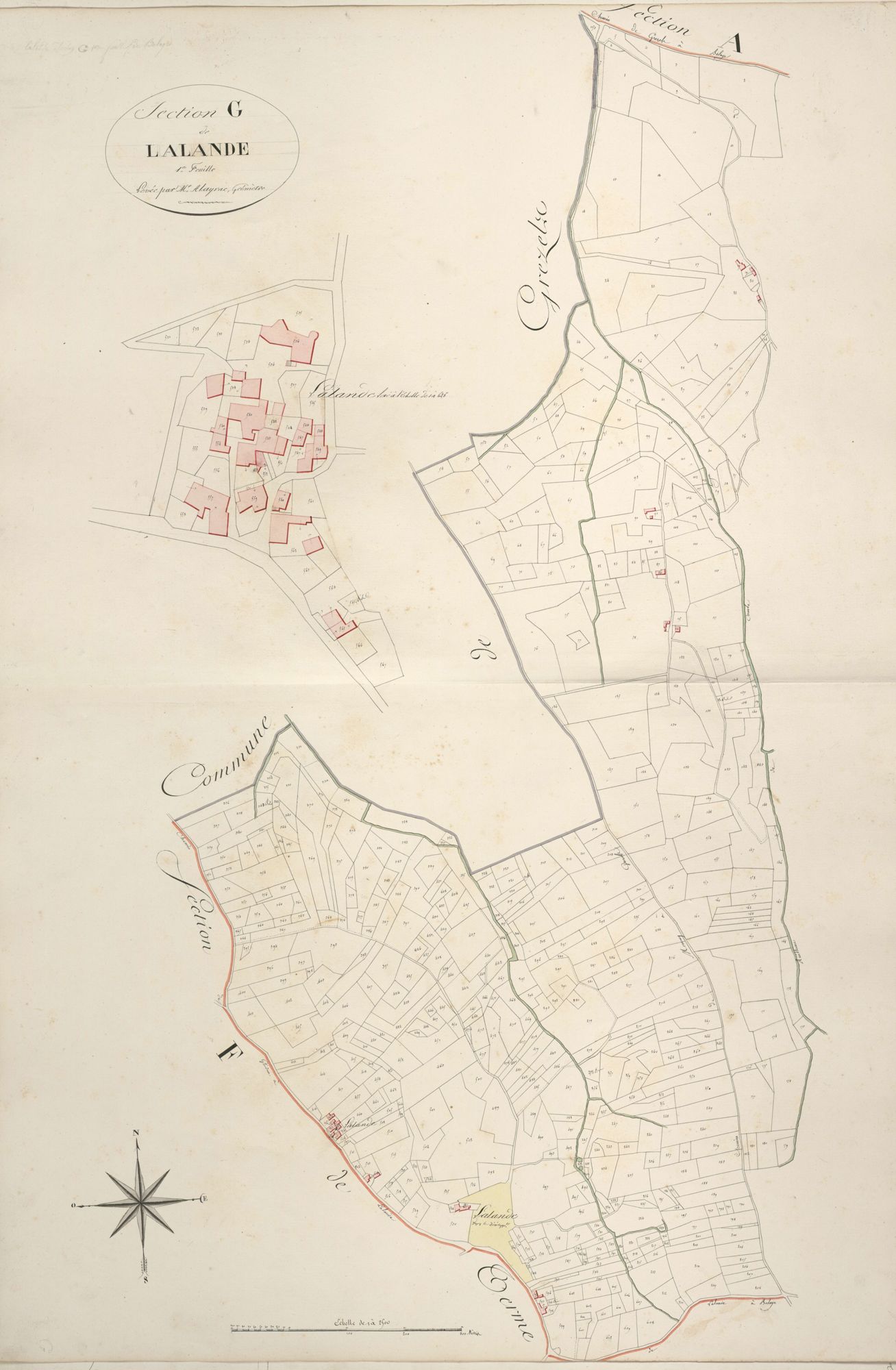 section G de Lalande, 1ère feuille