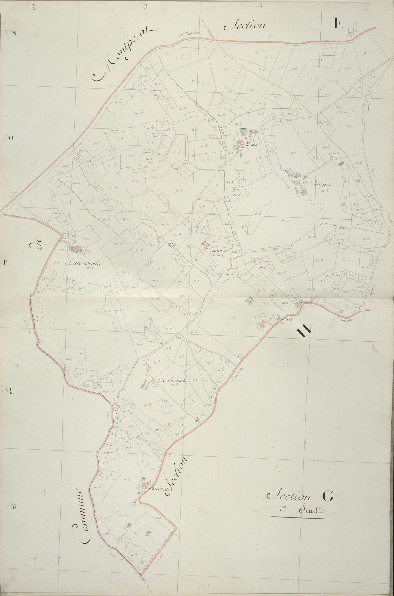 section G, 1ère feuille