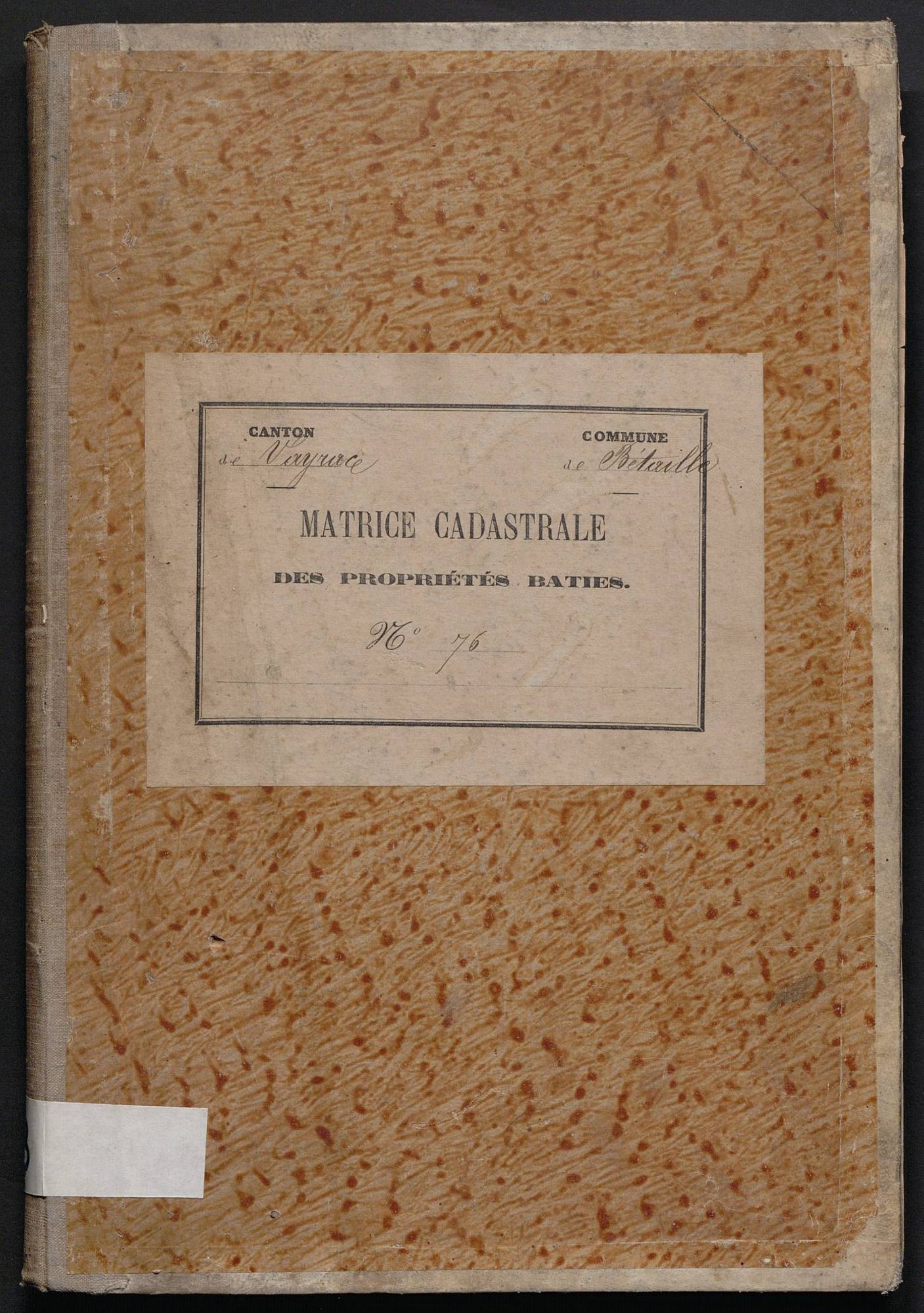 Cases 1-638. Augmentations et diminutions (1880-1891)